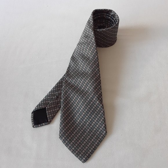 Marc Jacobs. Silk Tie XO Pattern. Brown, Teal & Grey - Picture 9 of 9